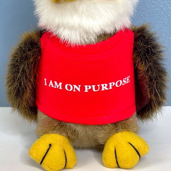 RARE Inspirational I AM ON PURPOSE Bald Eagle Bird 6.5" Plush Stuffed Animal Toy - Picture 5 of 5